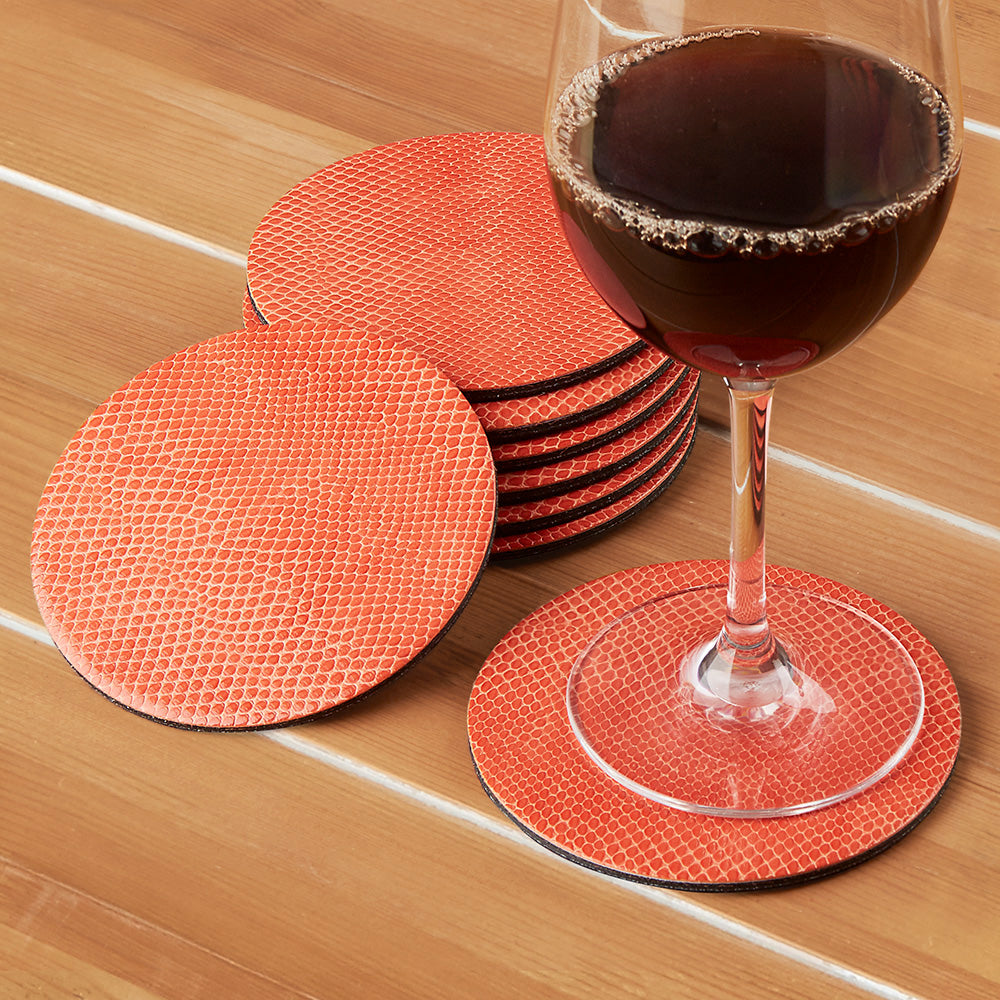 Caspari Snakeskin Felt Back Coasters