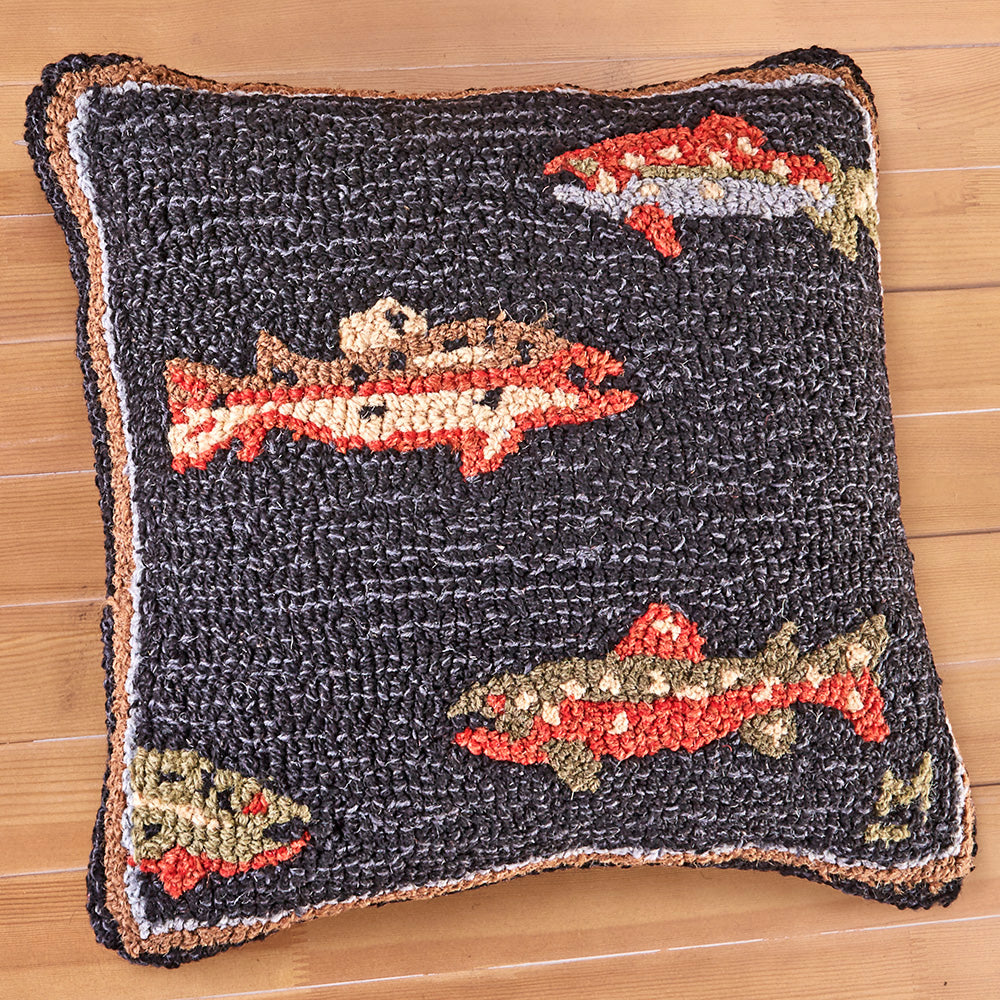 Set Di 4 Federe Decorative 45x45 Cm In Cotone E Lino Con Scritte 'Time Is Never Wasted At The Lake', 'Go Fishing'
