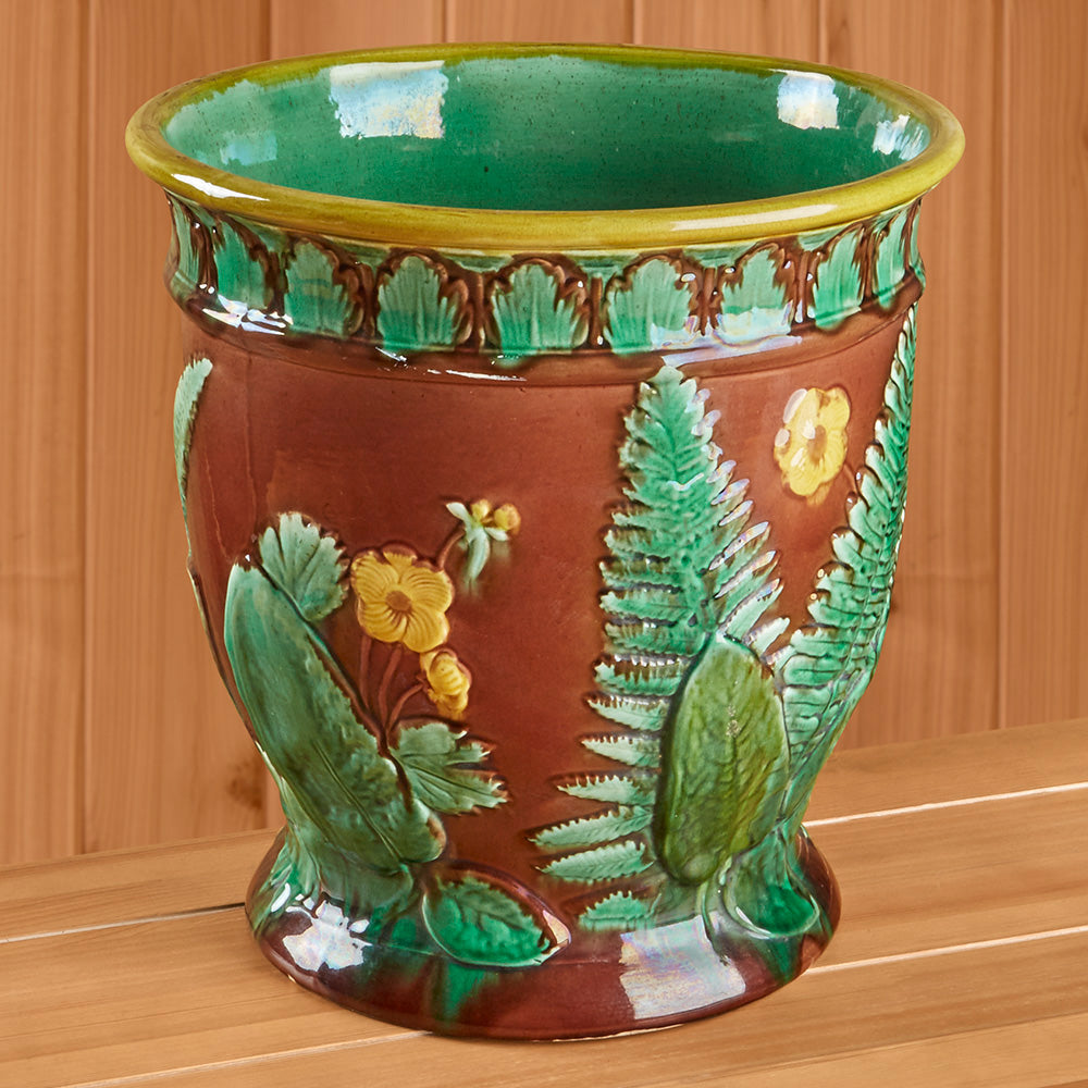 floral ceramic flower pots Floral Majolica Planter – To The Nines Manitowish Waters