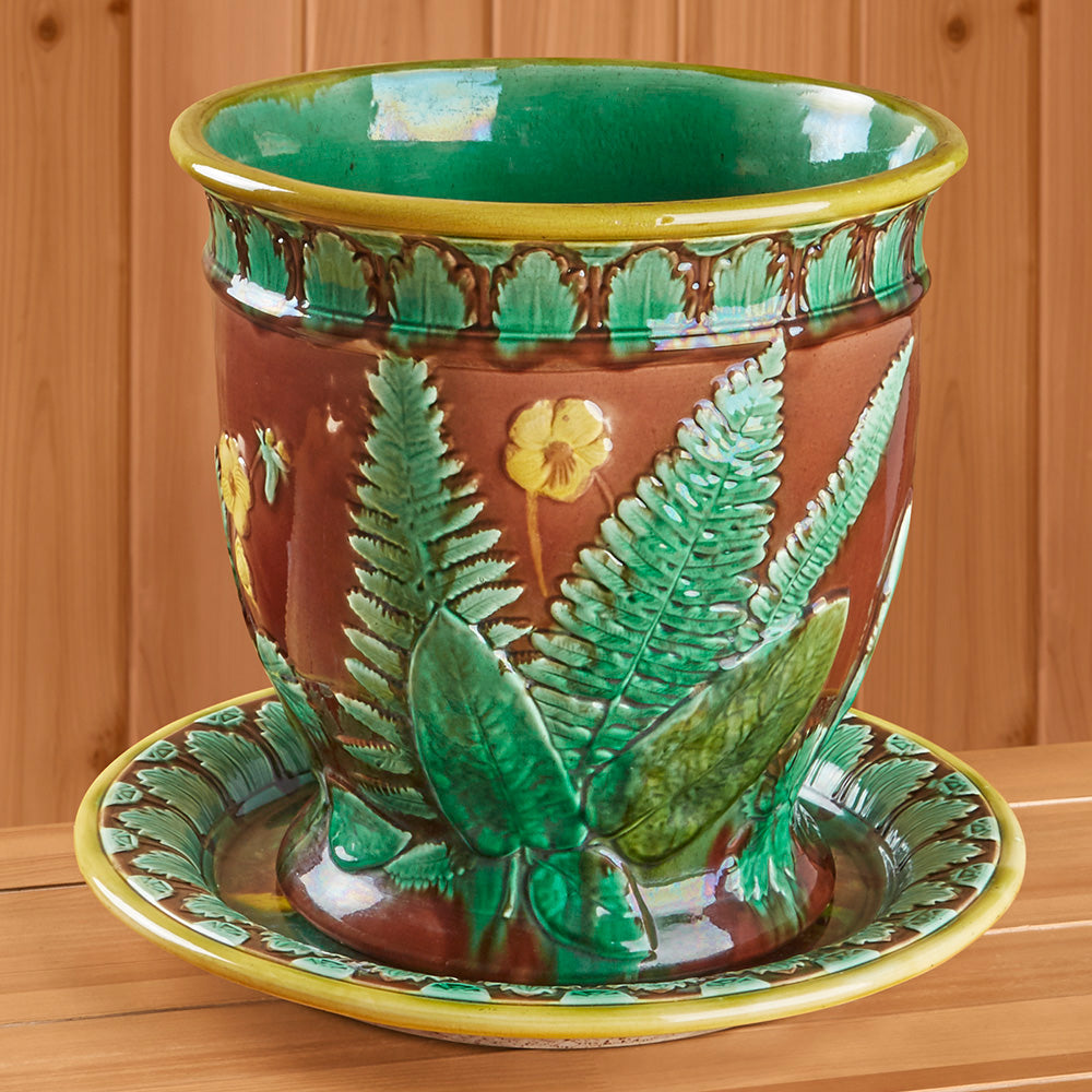 majolica plant pot Floral Majolica Planter