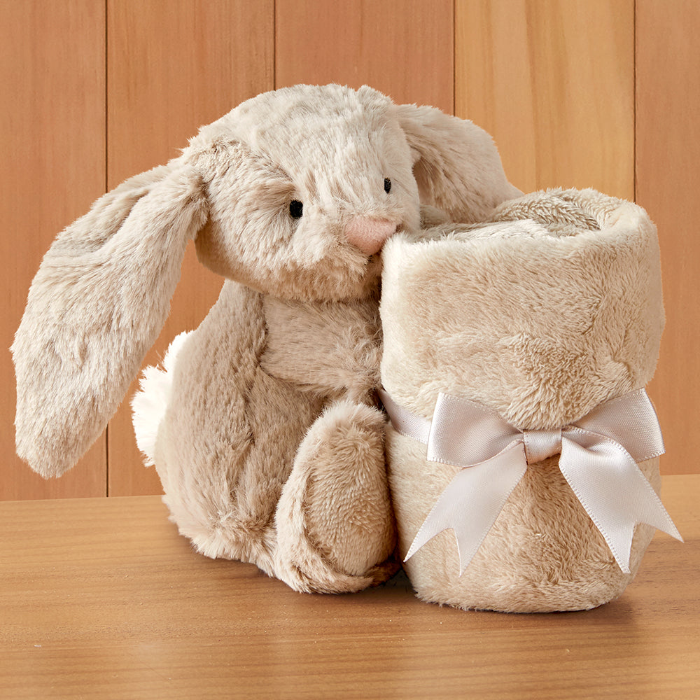 Jellycat Stuffed Animal Plush Soother Baby Blanket, Bashful Bunny