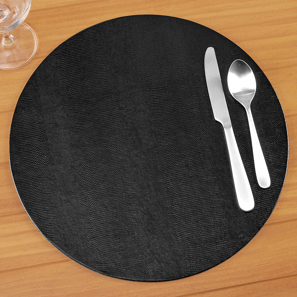 Caspari Lizard Felt-Backed Placemats, Round