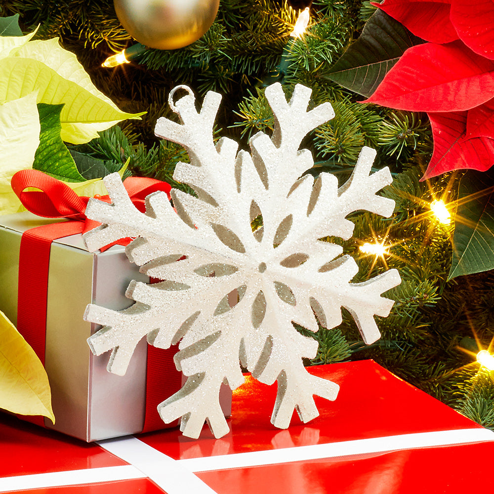 White Metal Snowflake Ornament - 3" and 8"