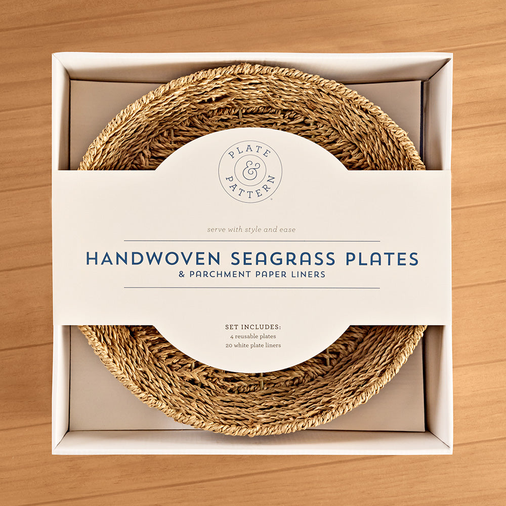 Plate & Pattern Woven Seagrass Plates, Set of 4