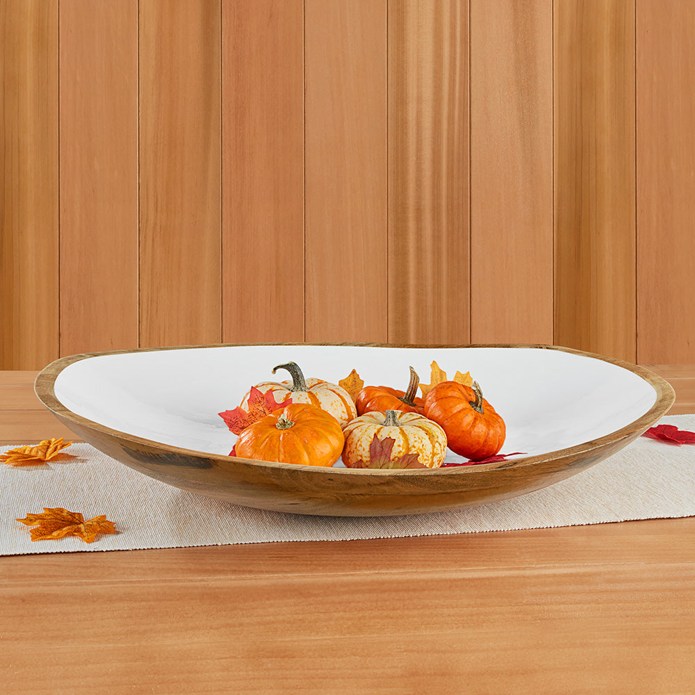 Be Home Madras Enameled Mango Serving Bowls, Shallow