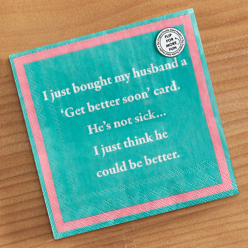 Drinks on Me Cocktail Napkins, Get Better Soon