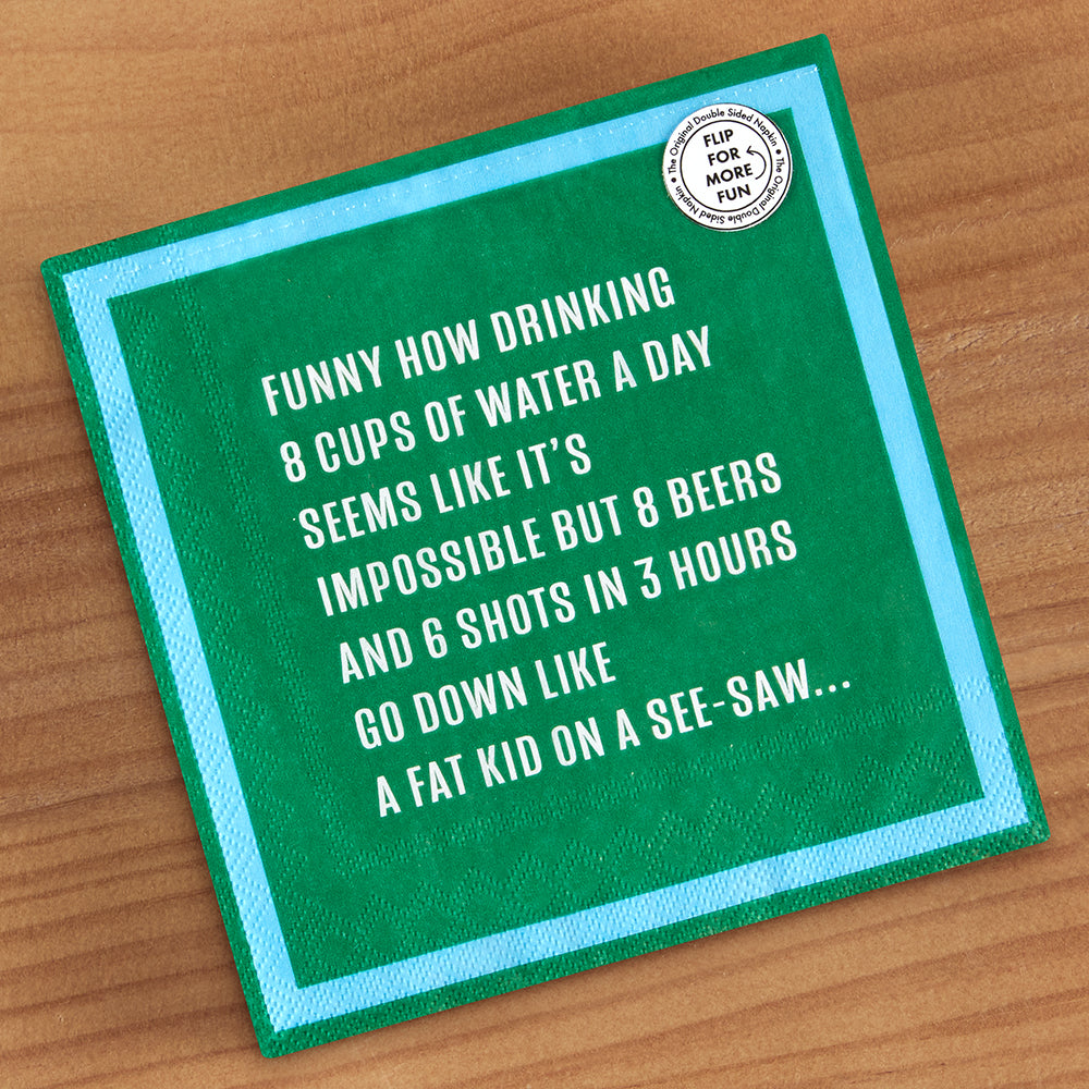 Drinks on Me Cocktail Napkins, 8 Cups of Water