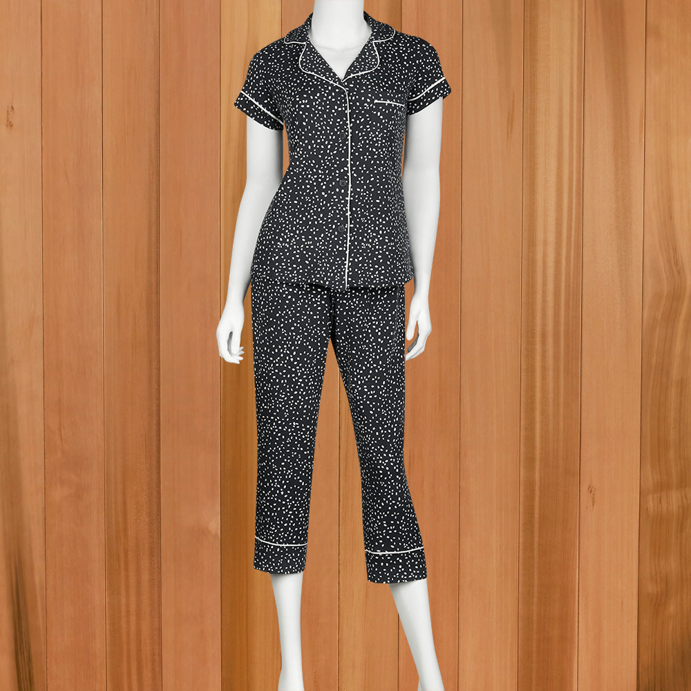 The Cat's Pajamas Women's Pima Knit Capri Pajama Set, Confetti Dot