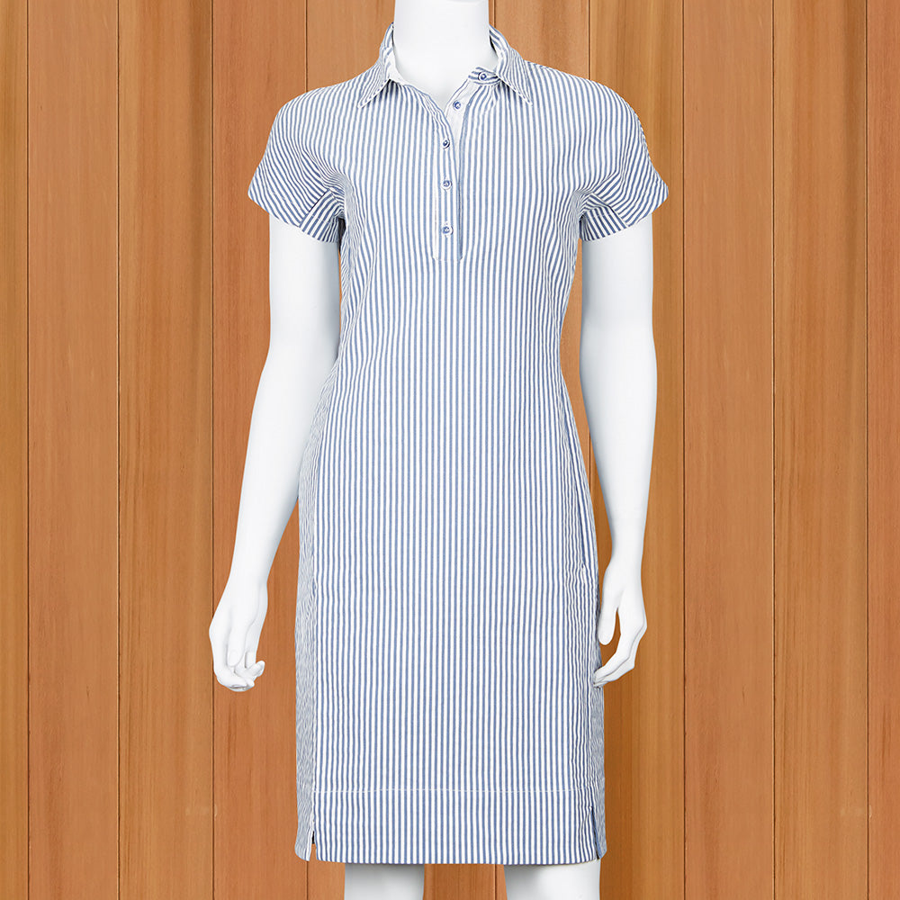 Renuar Women's Collared Seersucker Shift Dress