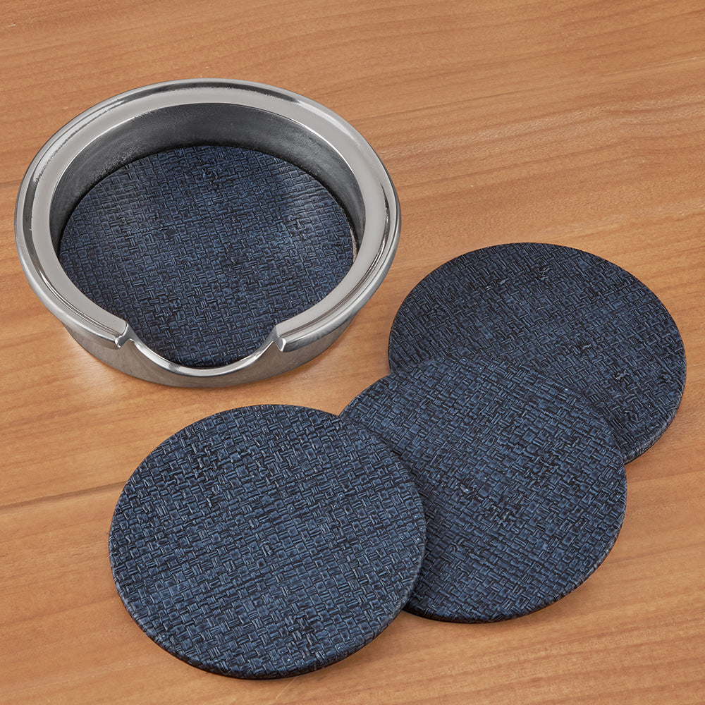 Mariposa Faux Grass Cloth Coaster Set