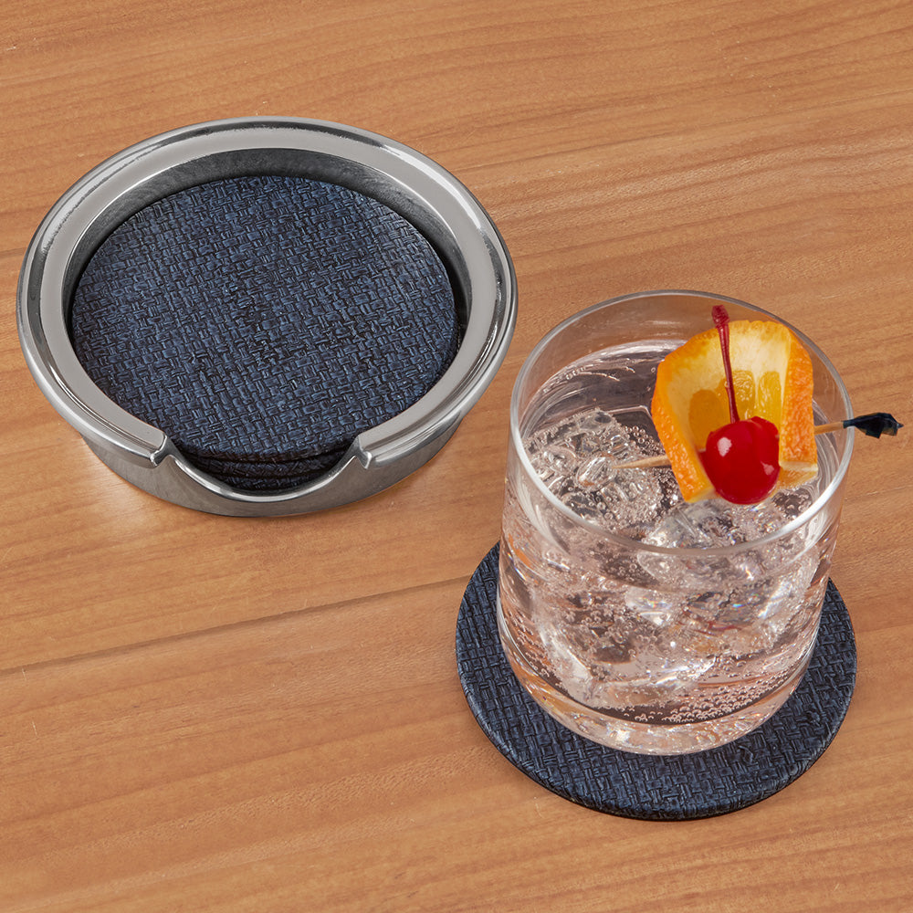 Mariposa Faux Grass Cloth Coaster Set