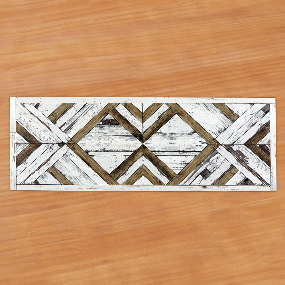 Beija Flor Vinyl Floor Mat, White Barnwood Mosaic