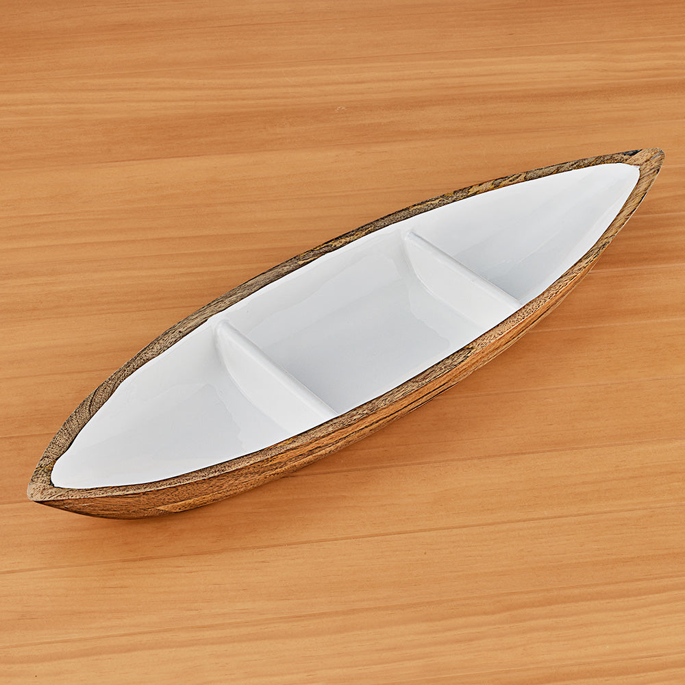 Be Home Madras Enameled Mango Divided Serving Tray