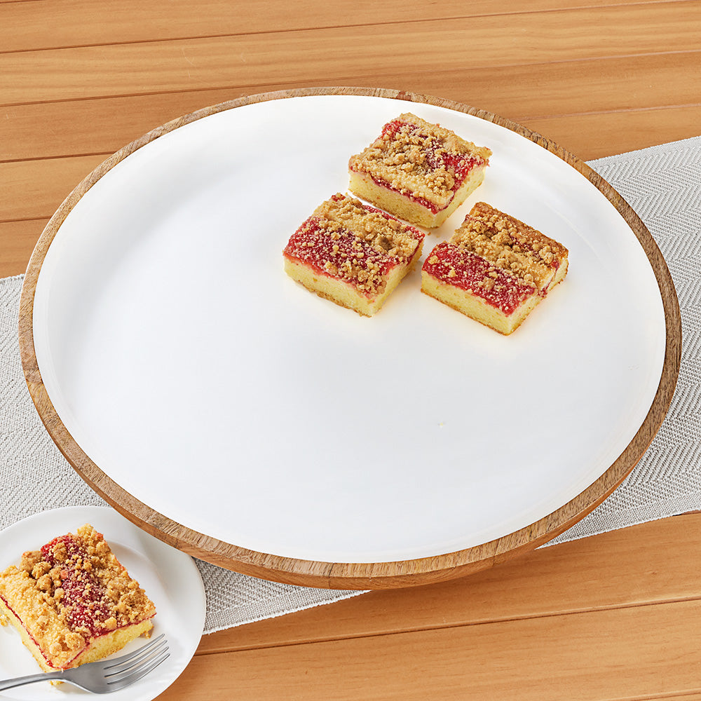 Be Home Madras Enameled Mango Footed Platter