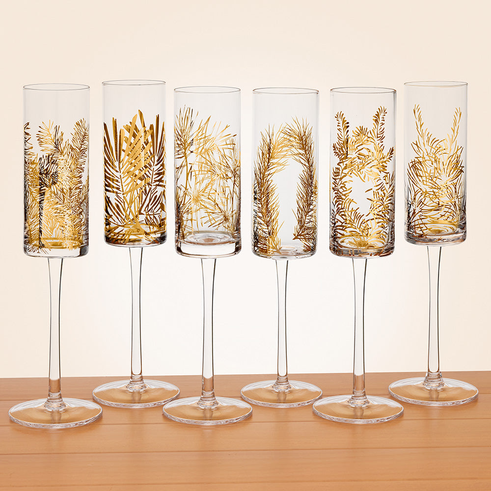 Golden Fir Champagne Flute