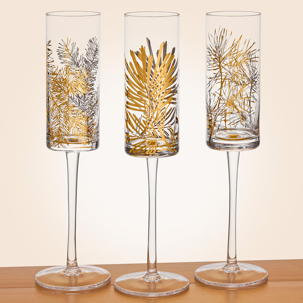 Golden Fir Champagne Flute