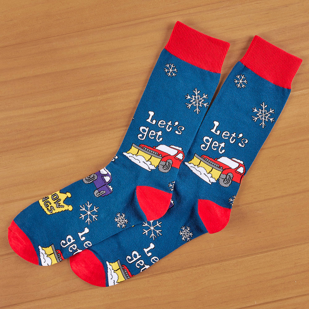 Men's Funny Crew Socks, Get Plowed