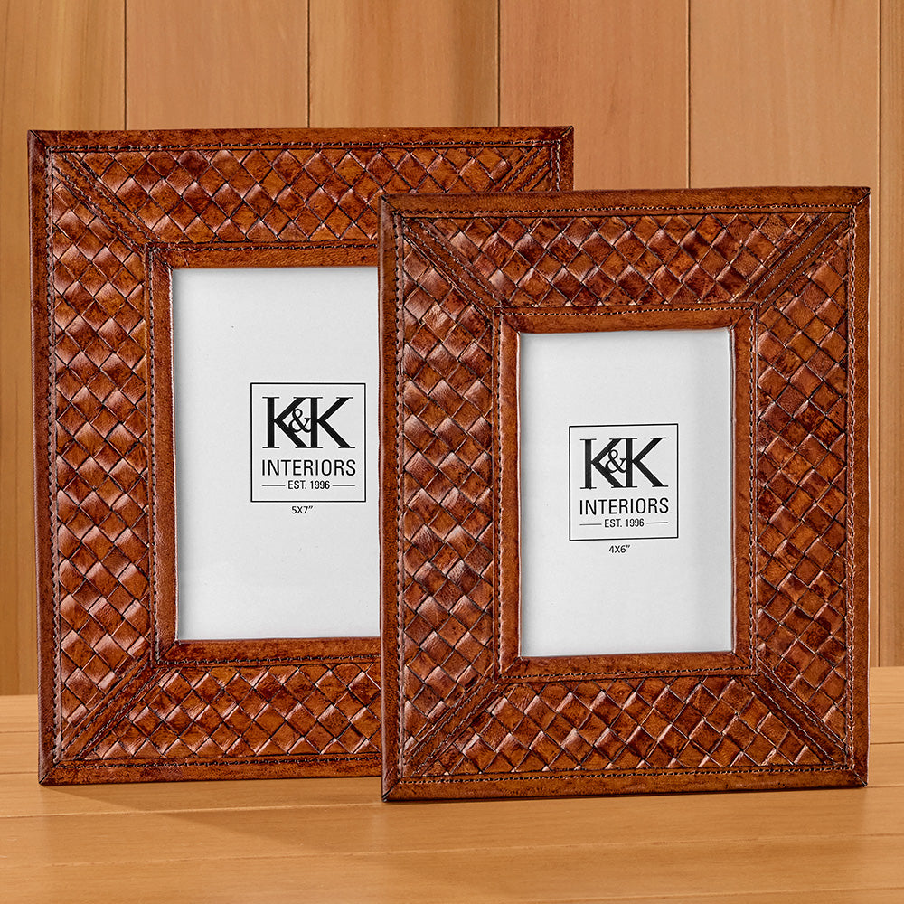 Woven Leather Photo Frame