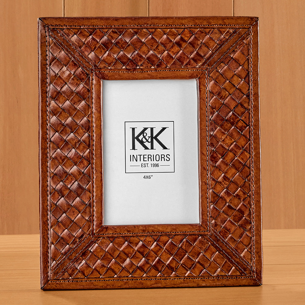 Woven Leather Photo Frame