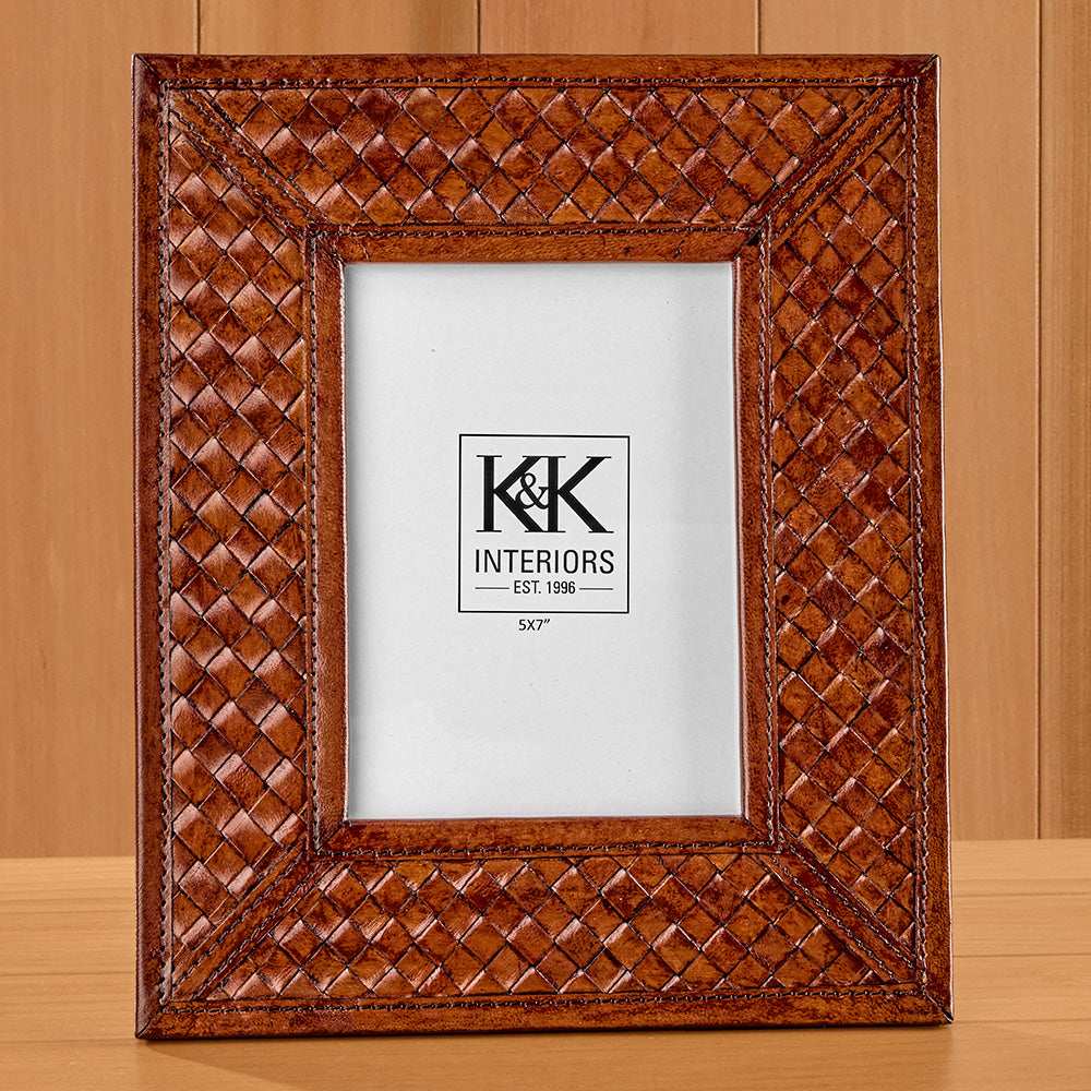 Woven Leather Photo Frame