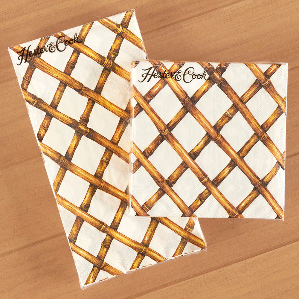 Hester & Cook Paper Napkins, Bamboo Lattice