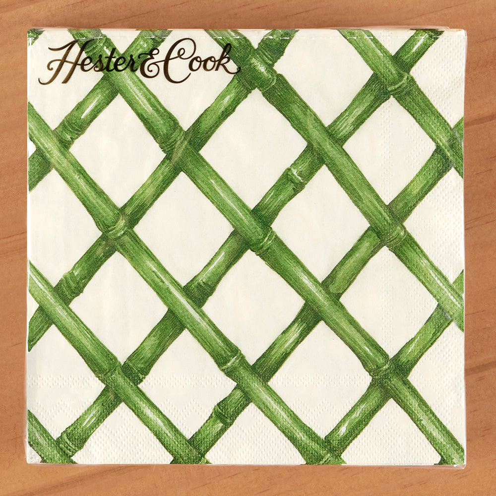 Hester & Cook Paper Napkins, Bamboo Lattice