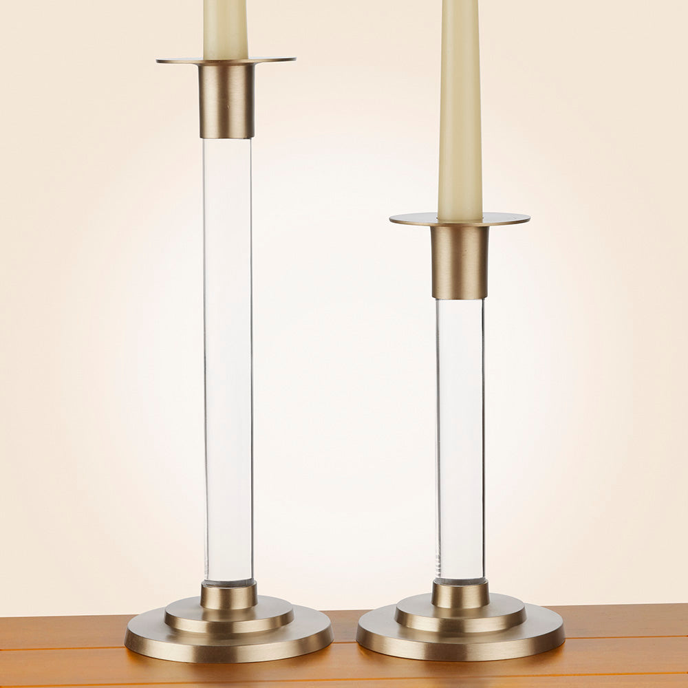 Caspari Resin & Brass Taper Candleholder