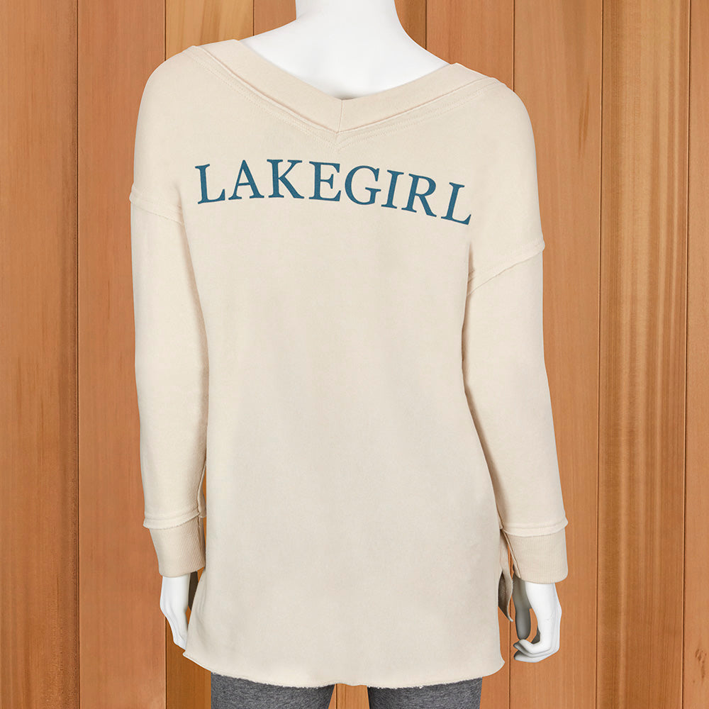 Lakegirl Women's Cloud Fleece Raw Edge Sweatshirt