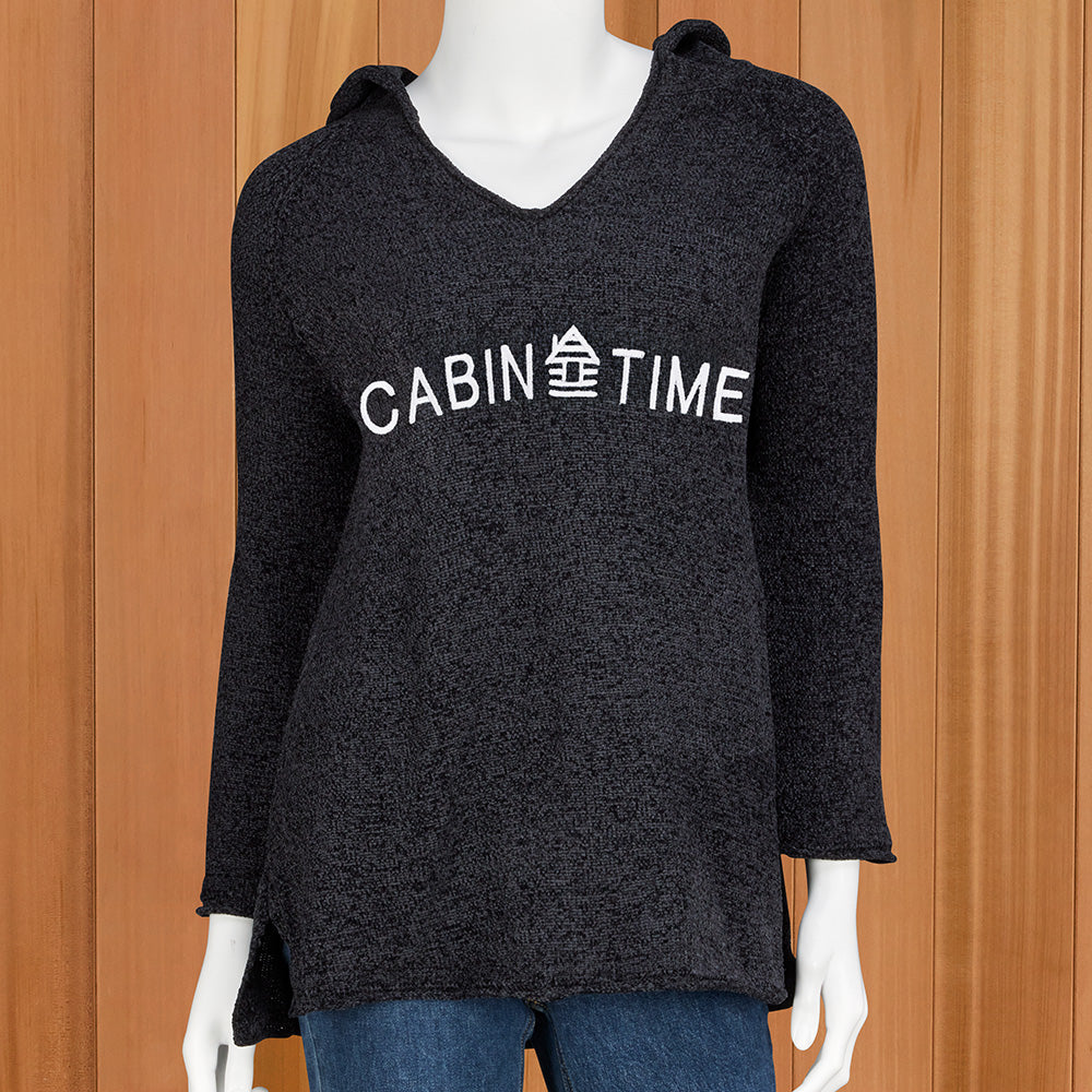 LuLu-B Women's Lightweight Chenille Hoodie, Cabin Time