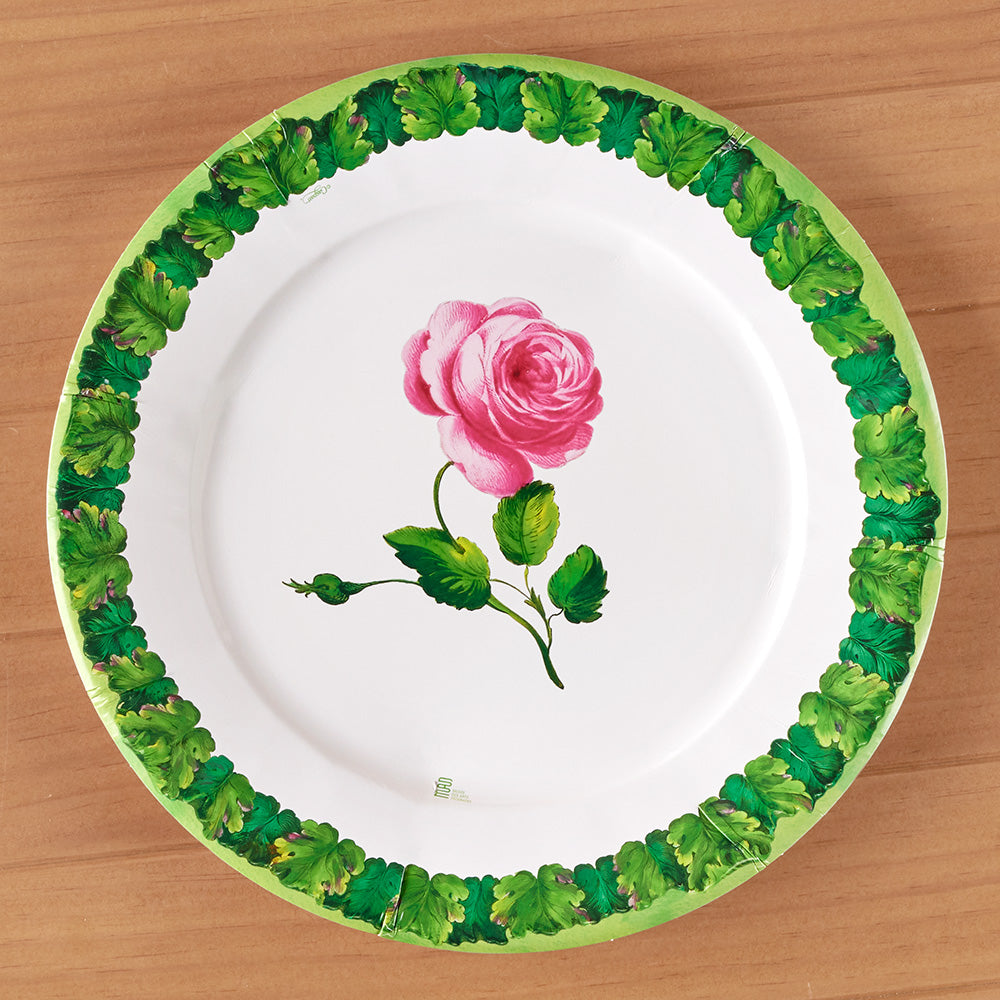 Caspari Paper Plates, Rose Chic