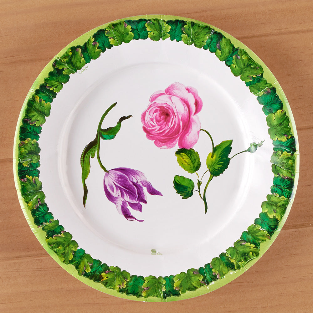Caspari Paper Plates, Rose Chic