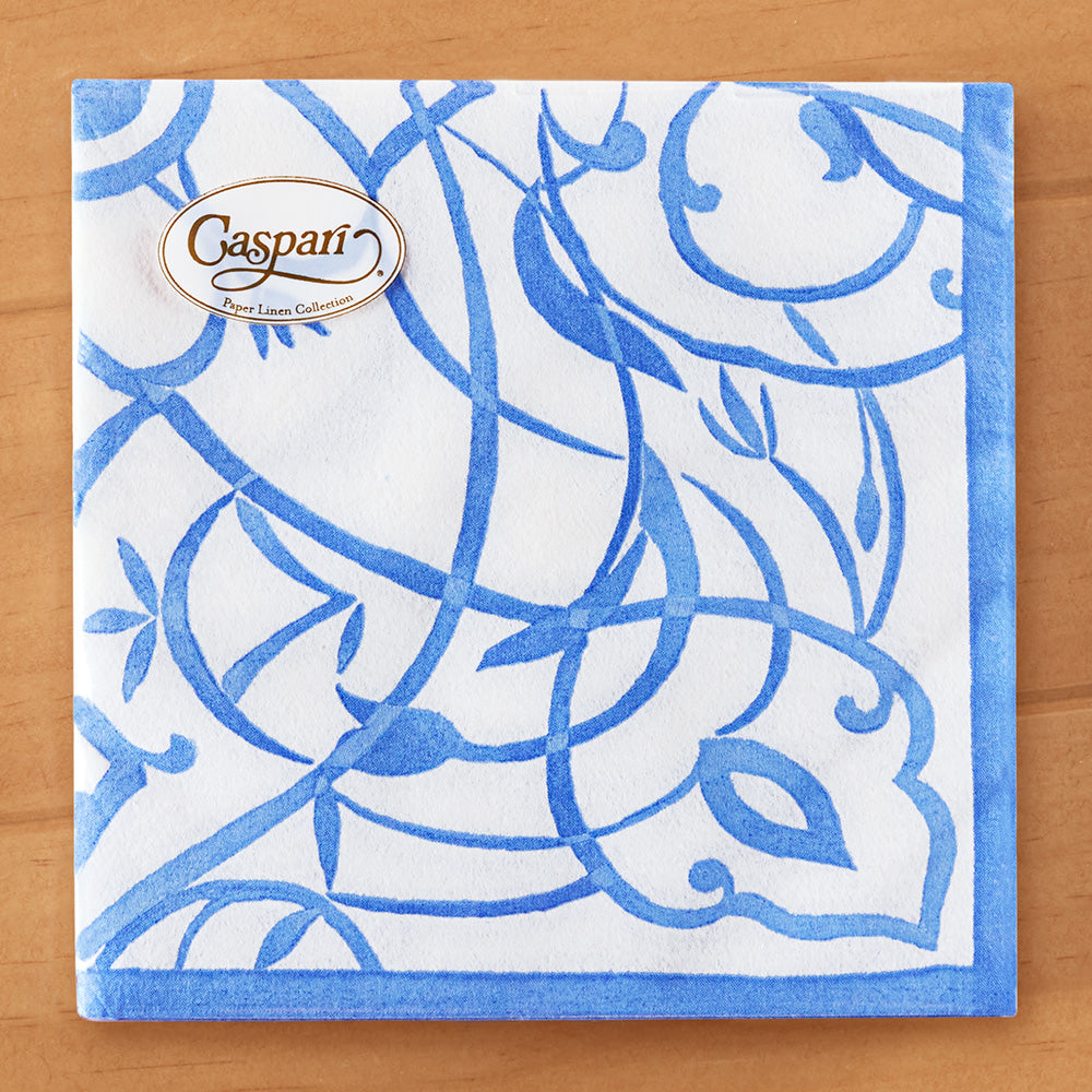 Caspari Paper Linen Napkins, Algarve Ceramic