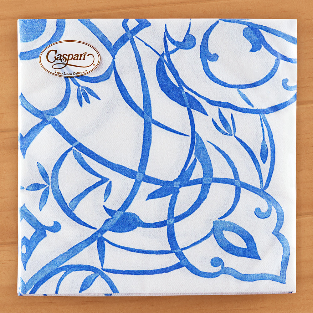 Caspari Paper Linen Napkins, Algarve Ceramic