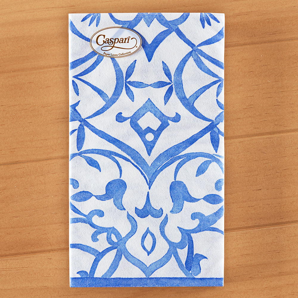 Caspari Paper Linen Napkins, Algarve Ceramic
