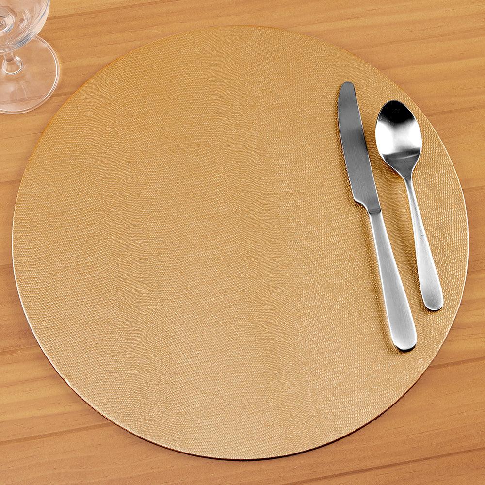 Caspari Lizard Felt-Backed Placemats, Round