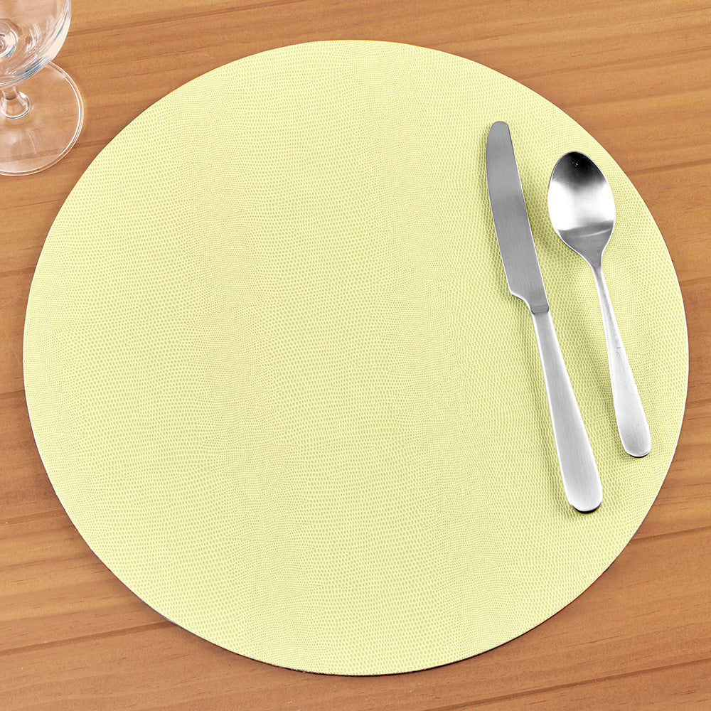 Caspari Lizard Felt-Backed Placemats, Round