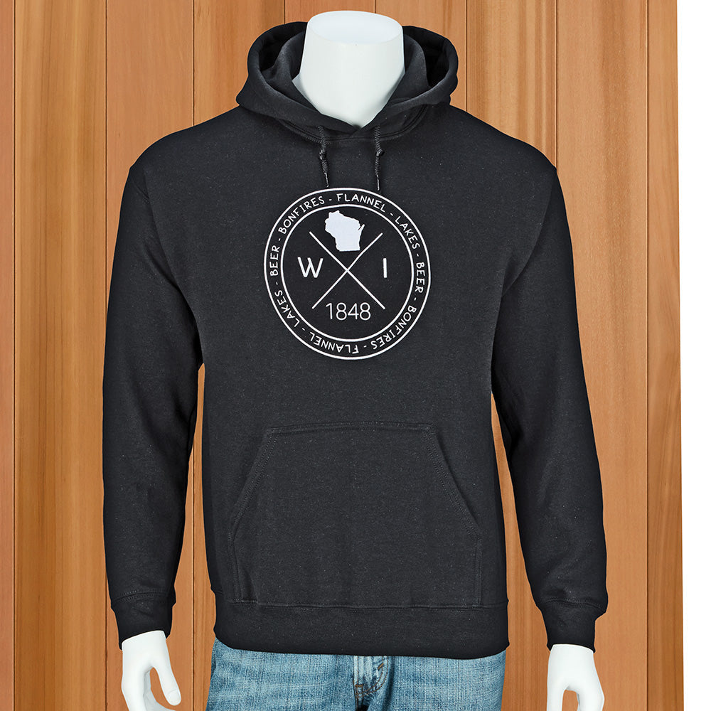 "Bonfires - Flannel - Lakes - Beer" Unisex Wisconsin Hoodie