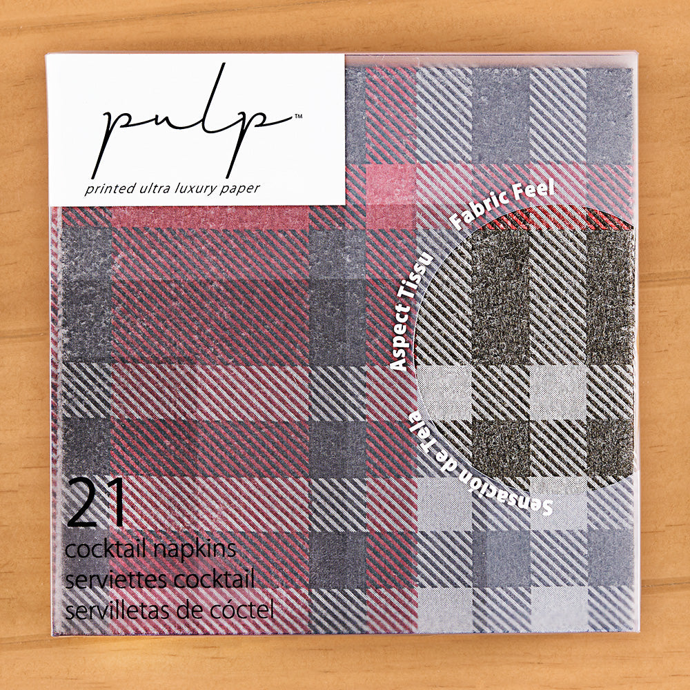 Pulp Paper Linen Napkins, Plaid