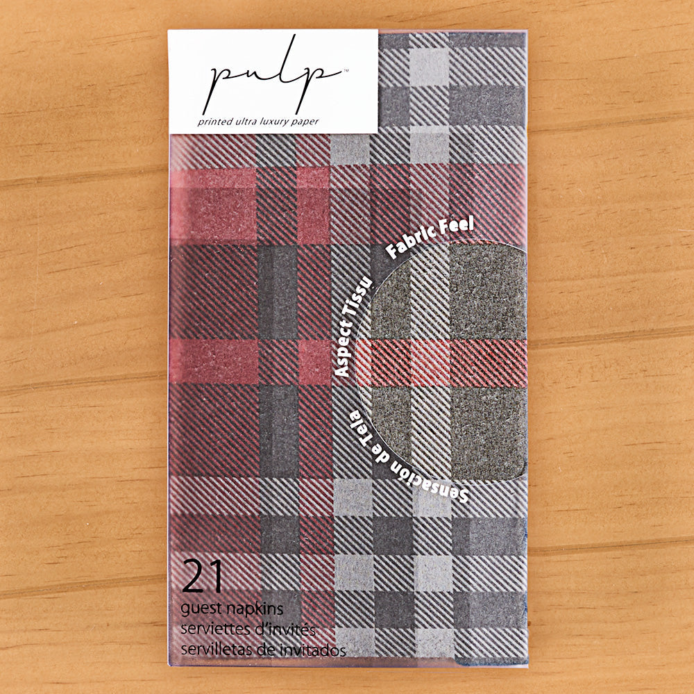Pulp Paper Linen Napkins, Plaid