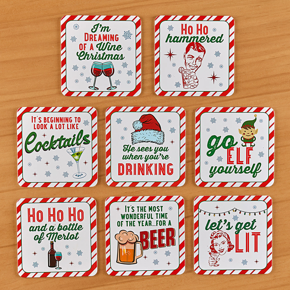 Holiday Party Coasters, Set of 8