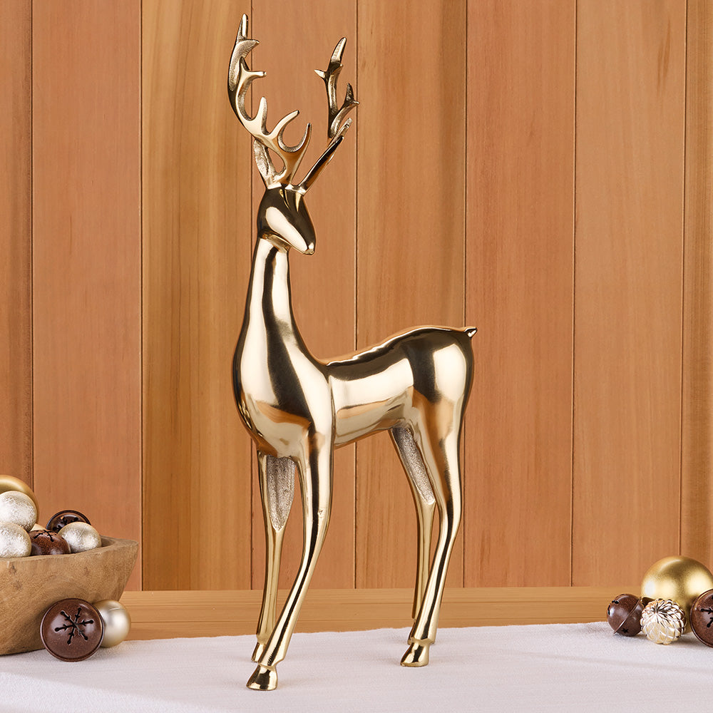 Elegant Aluminum Reindeer Figurine