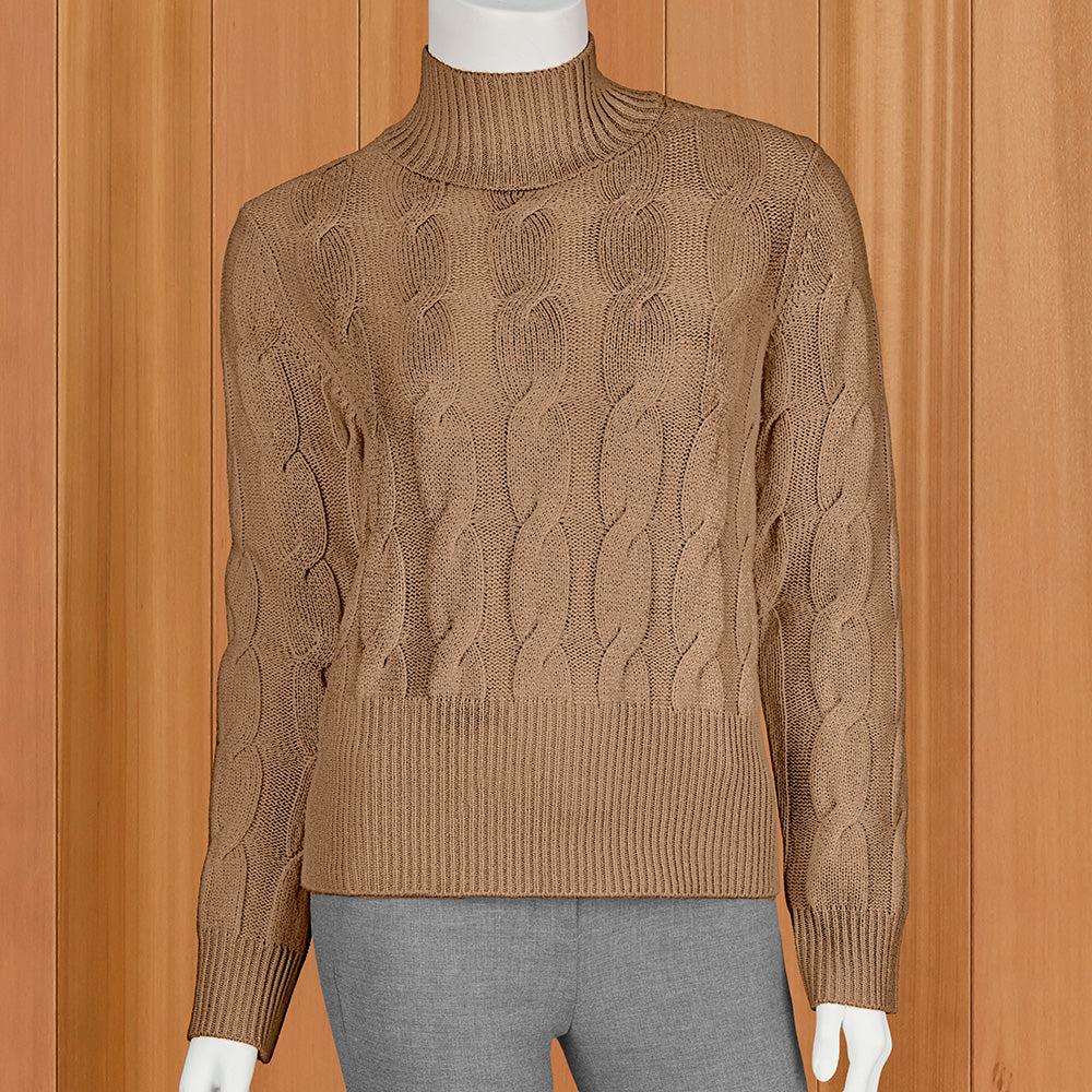 Kinross Women's Cable Knit Mock Neck Sweater