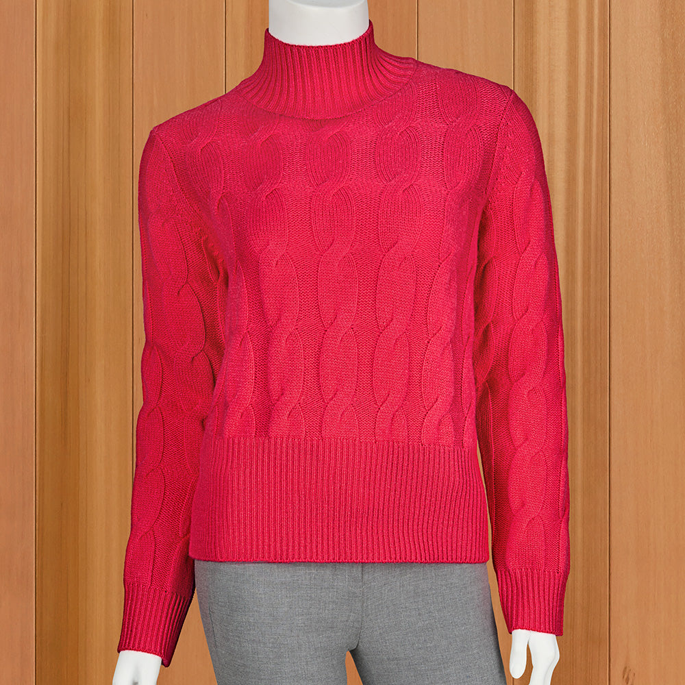 Kinross Women's Cable Knit Mock Neck Sweater