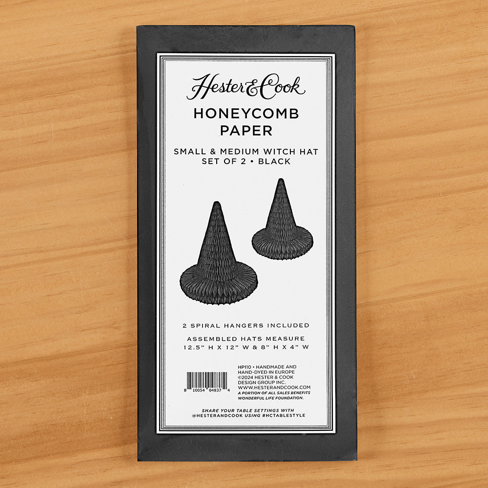 Hester & Cook Honeycomb Paper Party Decorations, Witch Hats