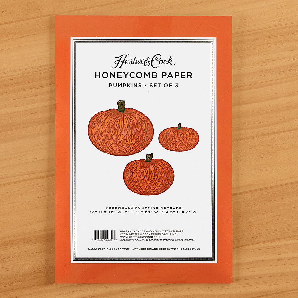 Hester & Cook Honeycomb Paper Party Decorations, Pumpkins