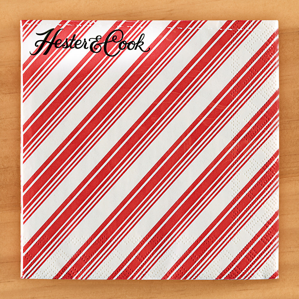 Hester & Cook Paper Napkins, Peppermint Stripe