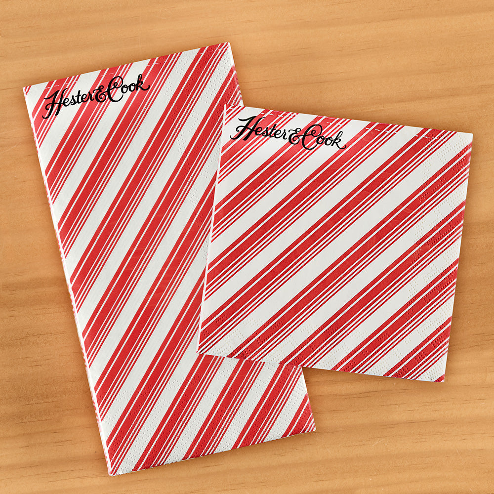 Hester & Cook Paper Napkins, Peppermint Stripe