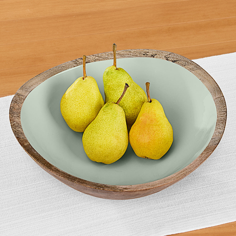 Be Home Madras Enameled Mango Serving Bowls, Taupe