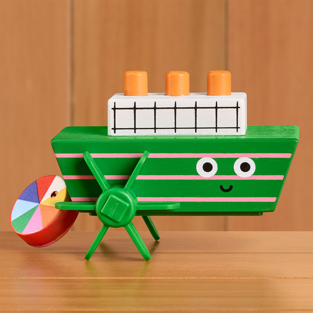 Kikkerland Kidoki Pull-String Paddle Boat Bath Toy