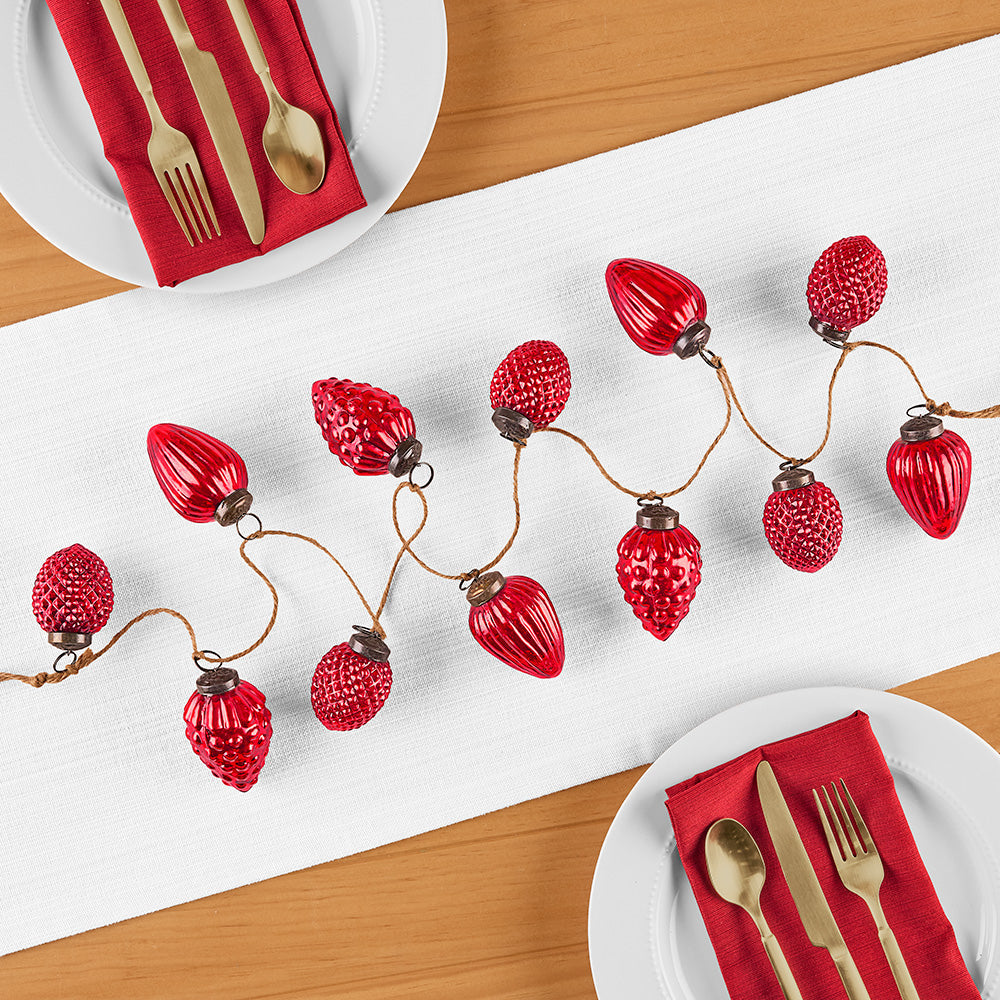 Mercury Glass Pinecone Garland, 48"